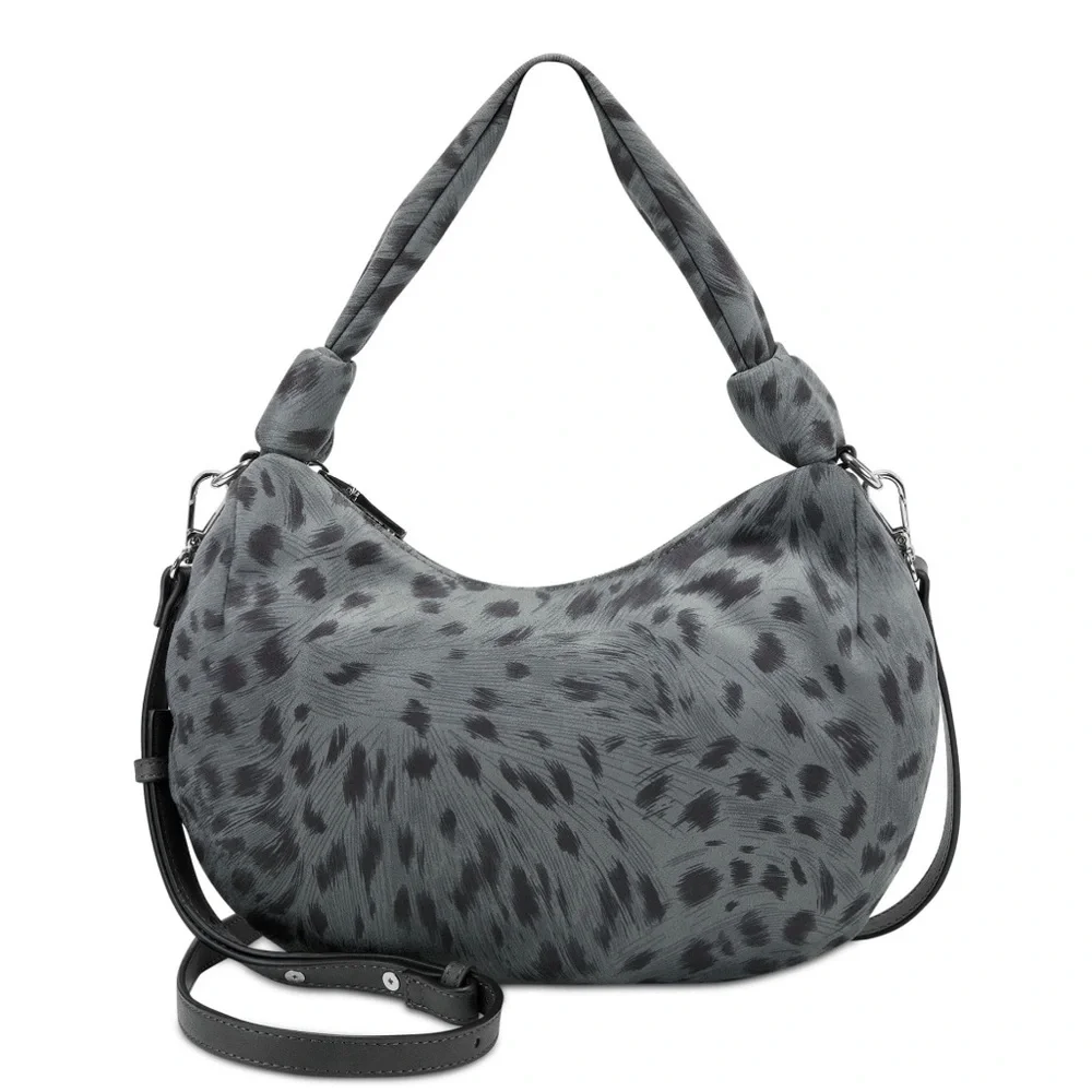 INC Gray Olivya Nylon 43 Removable Crossbody Strap Single Strap Hobo Handbag NEW